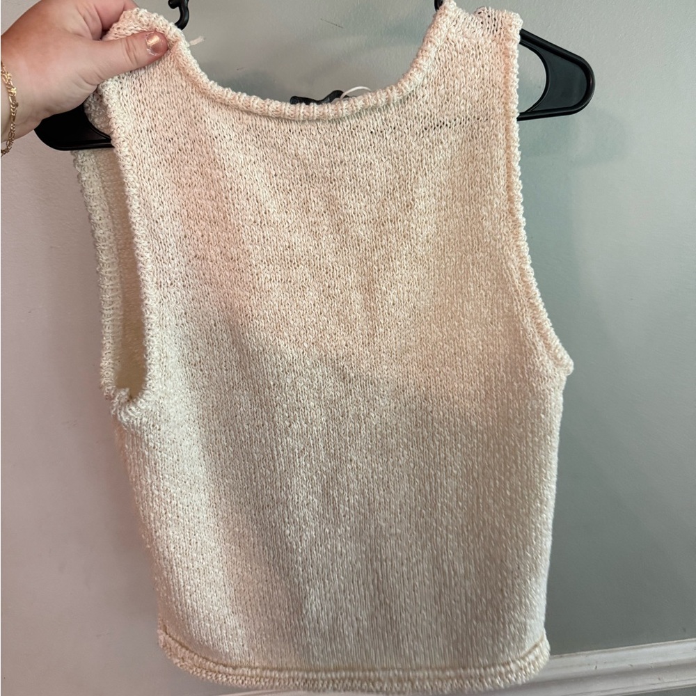 Mango Tan Boxy Sleeveless Tank Top